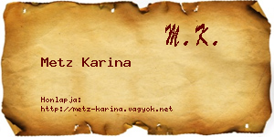 Metz Karina névjegykártya